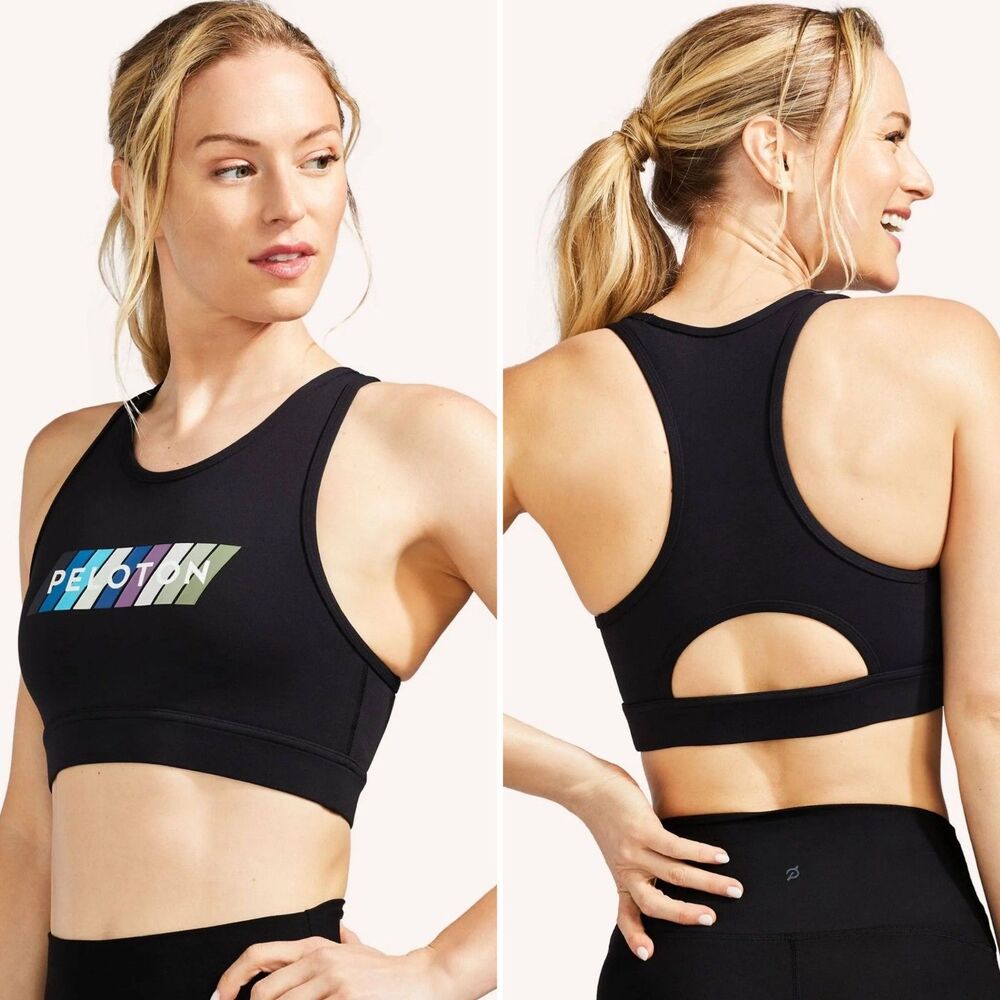 Peloton Pace High Neck Crop Top Tank Racerback Black S